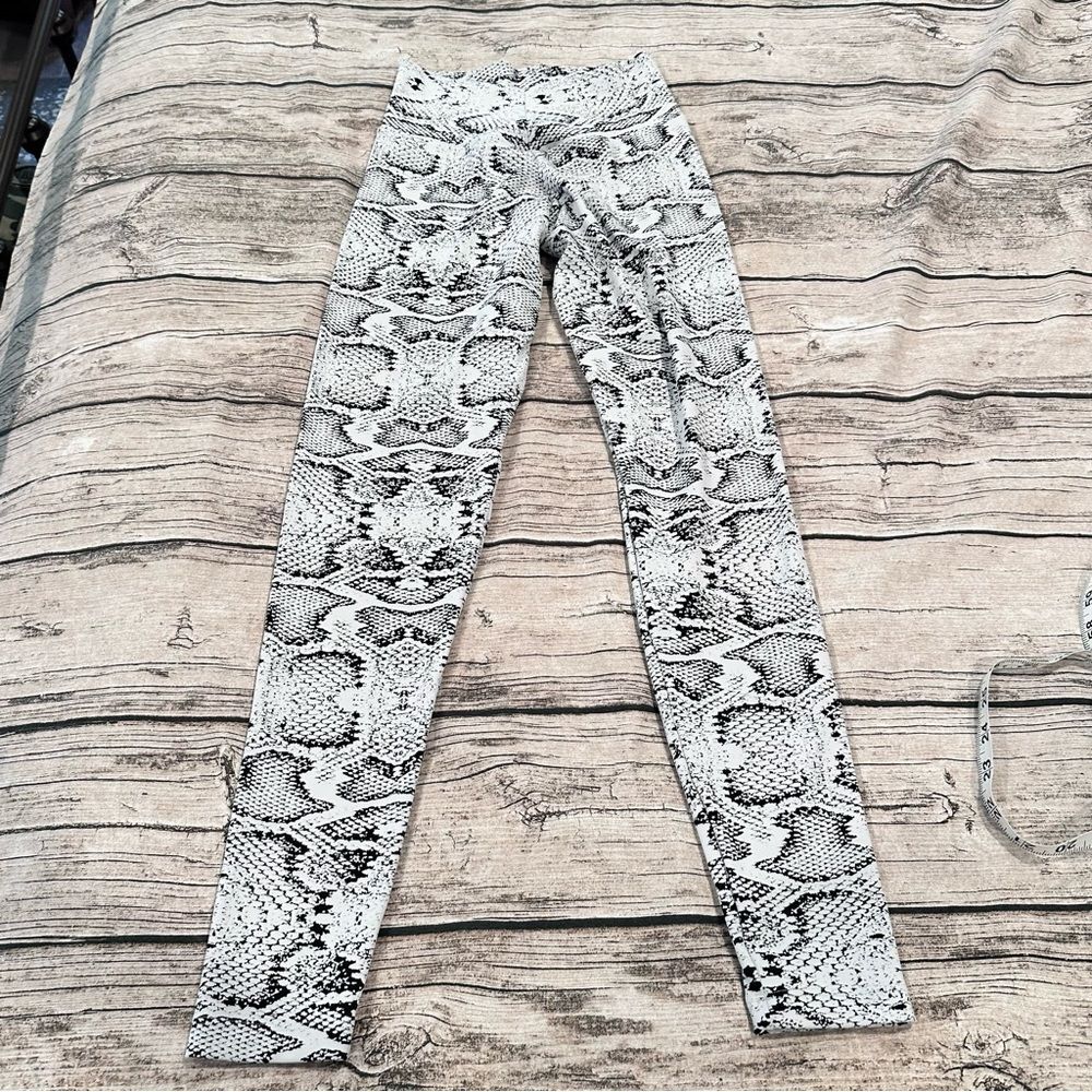 Booty By Brabant Women's Snake Print High Rise Leggings; Black and White OSFM